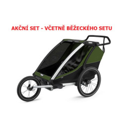 Thule Chariot Cab 2 Cypress Green + bike set + kočárkový set + běžecký set