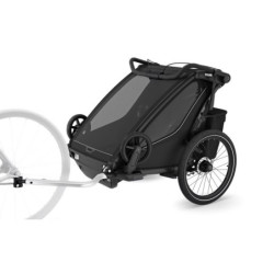Thule Chariot Sport 2 G3 Double Black + bike set + kočárkový set + běžecký set