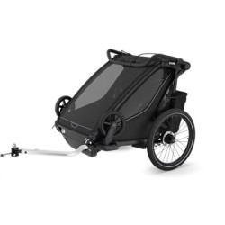 Thule Chariot Sport 2 G3 Double Black + bike set + kočárkový set + běžecký set