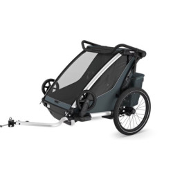 Thule Chariot Cross 2 G3 Double Dark Slate + bike set + kočárkový set + běžecký set