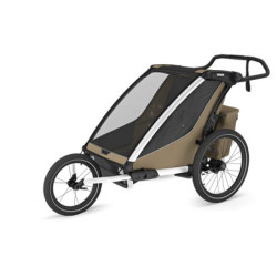 Thule Chariot Cross 2 G3 Double Faded Khaki + bike set + kočárkový set + běžecký set