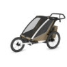 Thule Chariot Cross 2 G3 Double Faded Khaki + bike set + kočárkový set + běžecký set