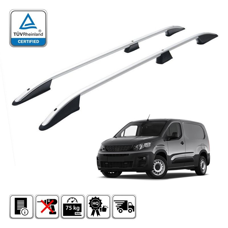 Podélné nosiče stříbrné Fiat Doblo dlouhé, r.v. 2022+