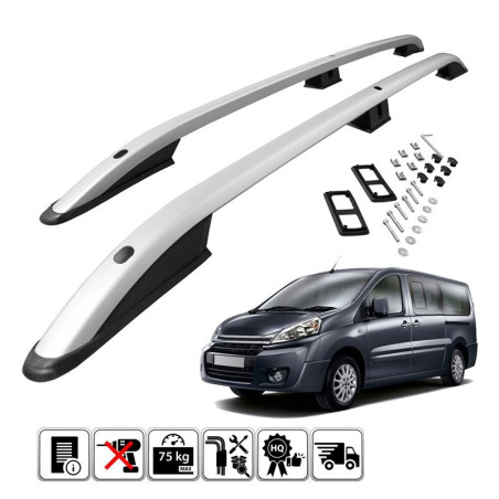 Podélné nosiče stříbrné Fiat Scudo II, r.v. 2007 - 2016 - krátká verze L1