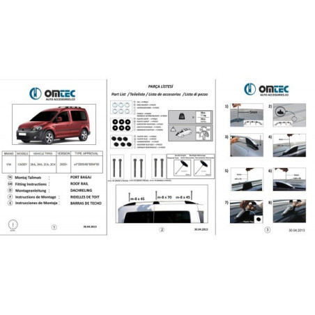 Podélné nosiče stříbrné Volkswagen Caddy MAXI, r.v. 2005-2020
